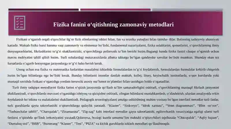 Fizikadan to‘garak mashg‘ulotlarini tashkil qilish metodikasi 3