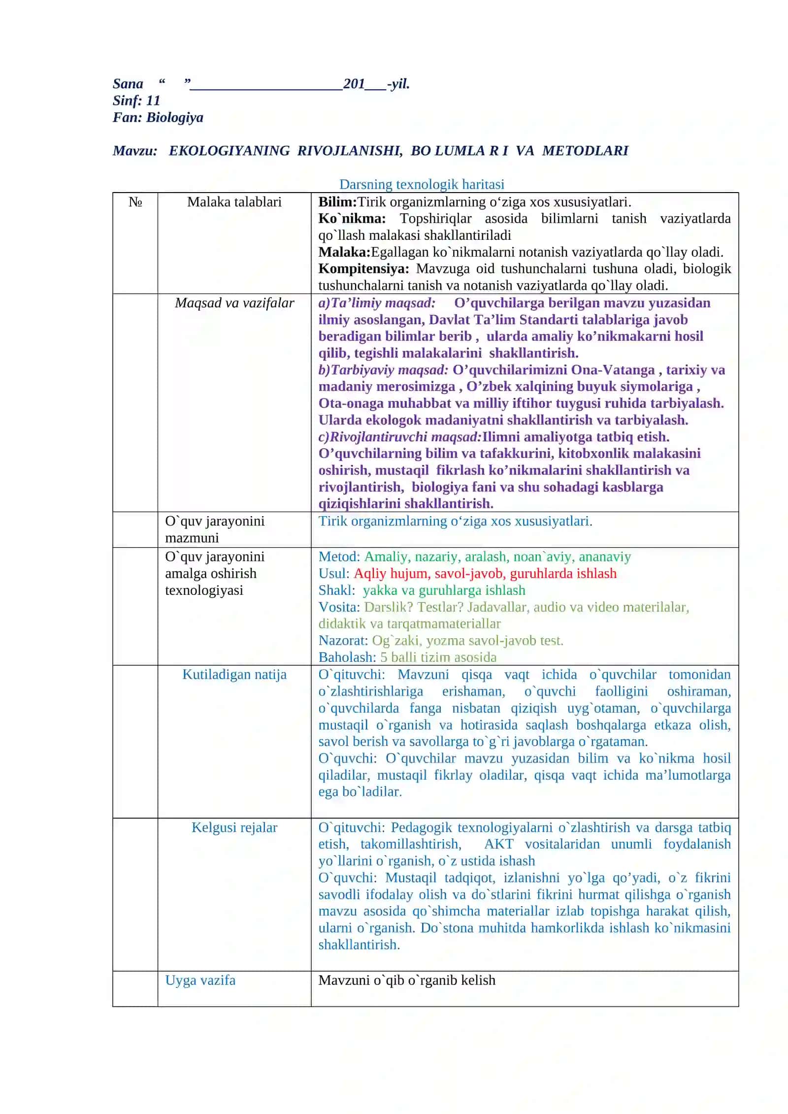 Biologiya konspekt 2026   11-sinf 3
