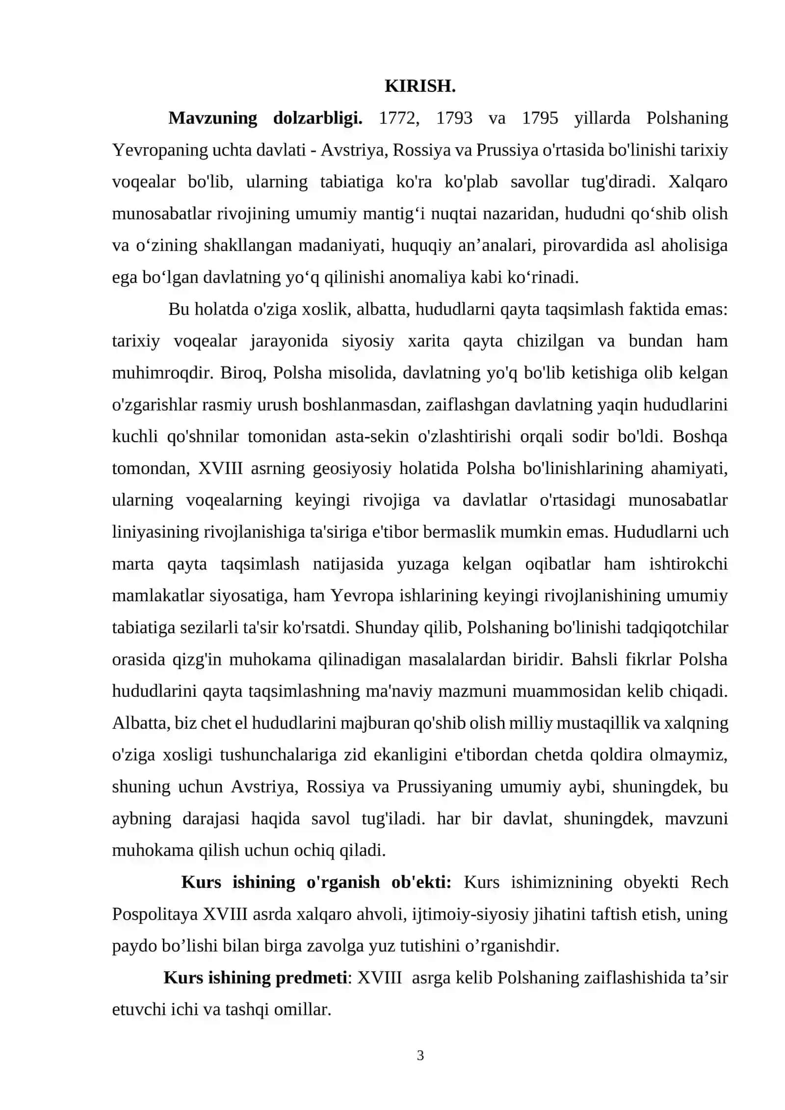 Rech Pospolitaya XVIII asrda: xalqaro ahvoli va mamlakatning bo‘lib olinishi 3