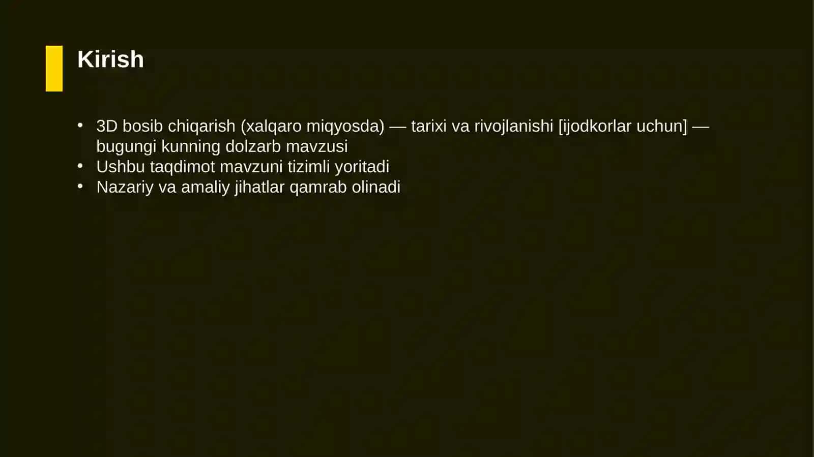 3D bosib chiqarish (xalqaro miqyosda) — tarixi va rivojlanishi [ijodkorlar uchun] 3