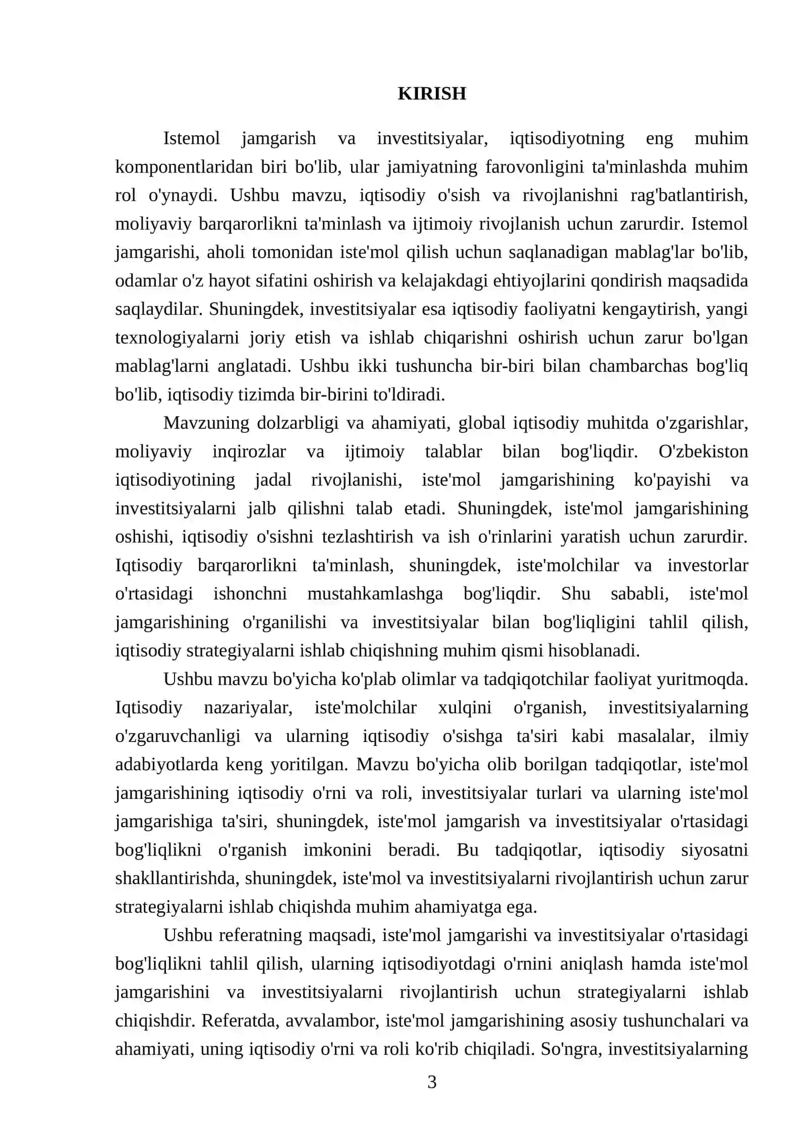 Istemol jamgarish va investitciyalar 3