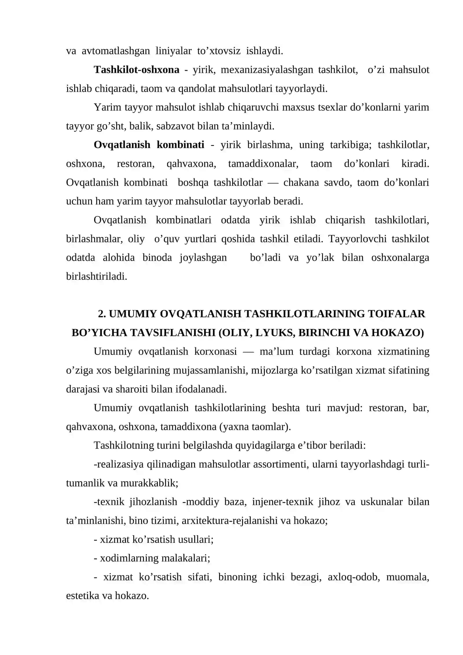 Umumiy оvqаtlаnish tаshkilоtlаri 3