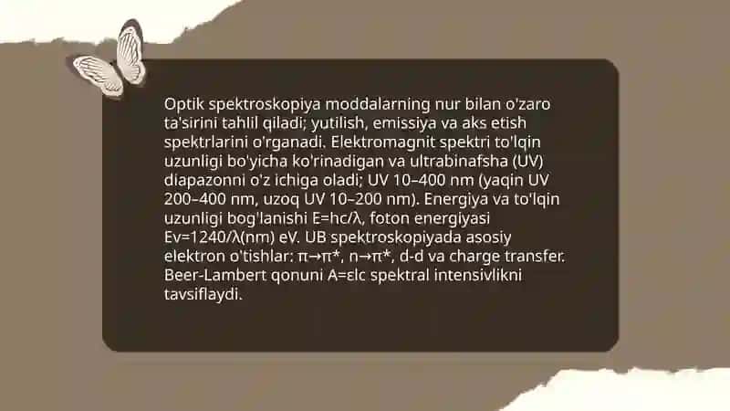 Optik spektroskopiya asoslari 3