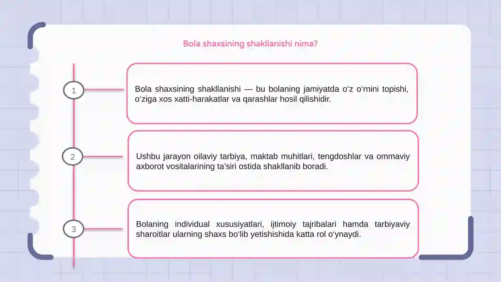 Bola shaxsining shakllanishi 3