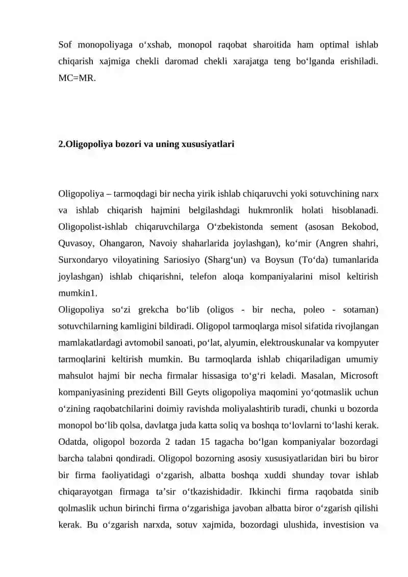 Raqobatlashgan bozorda, qisqa muddatli oraliqda firma foydasini maksimallashtiris 3
