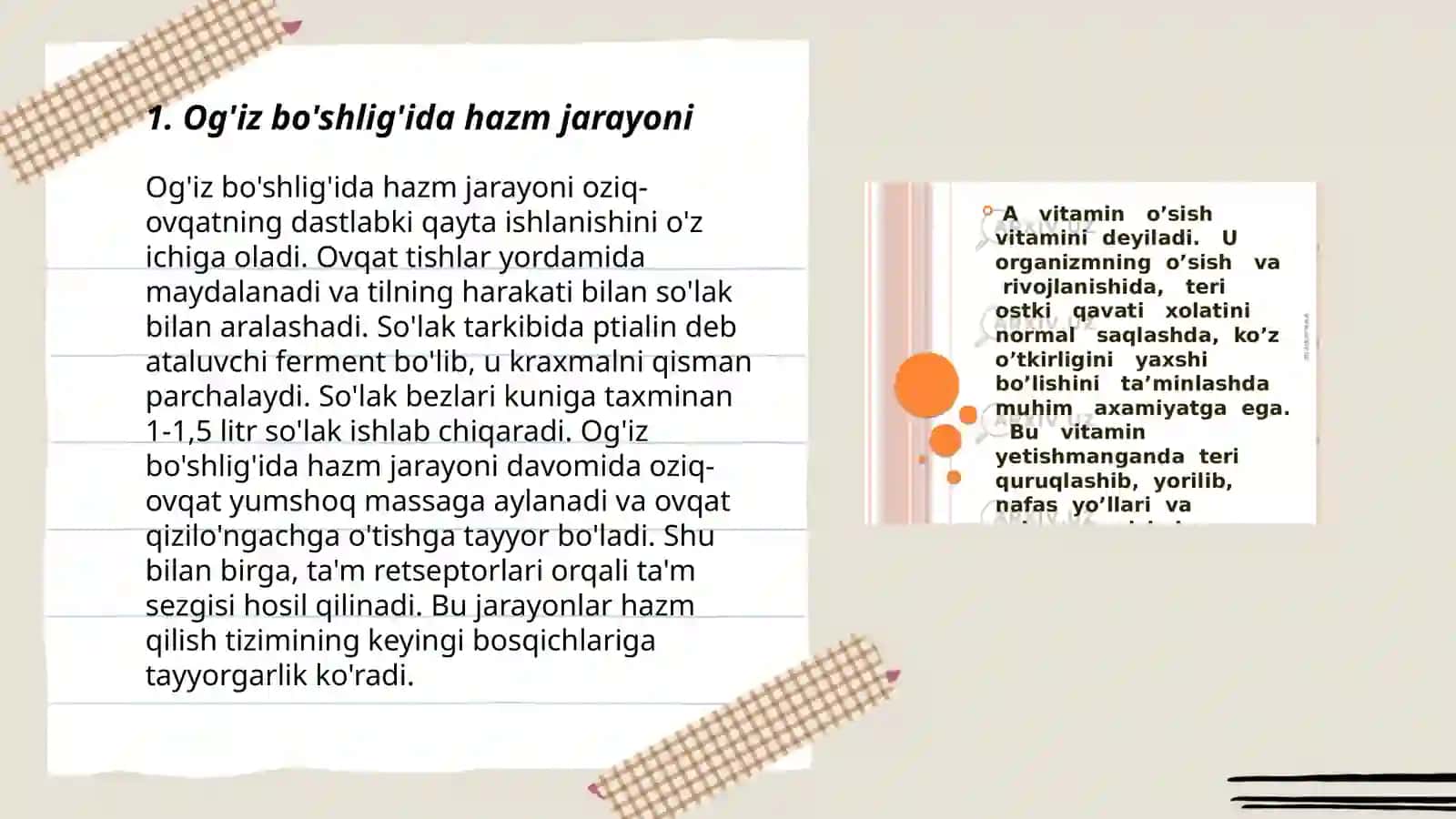 Ovqat hazm qilish sistemasi fizalogiyasi 3