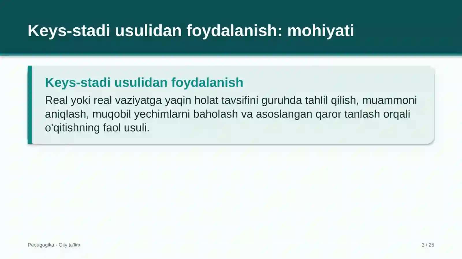 Elchixonalarda keys-stadi usulidan foydalanish 3