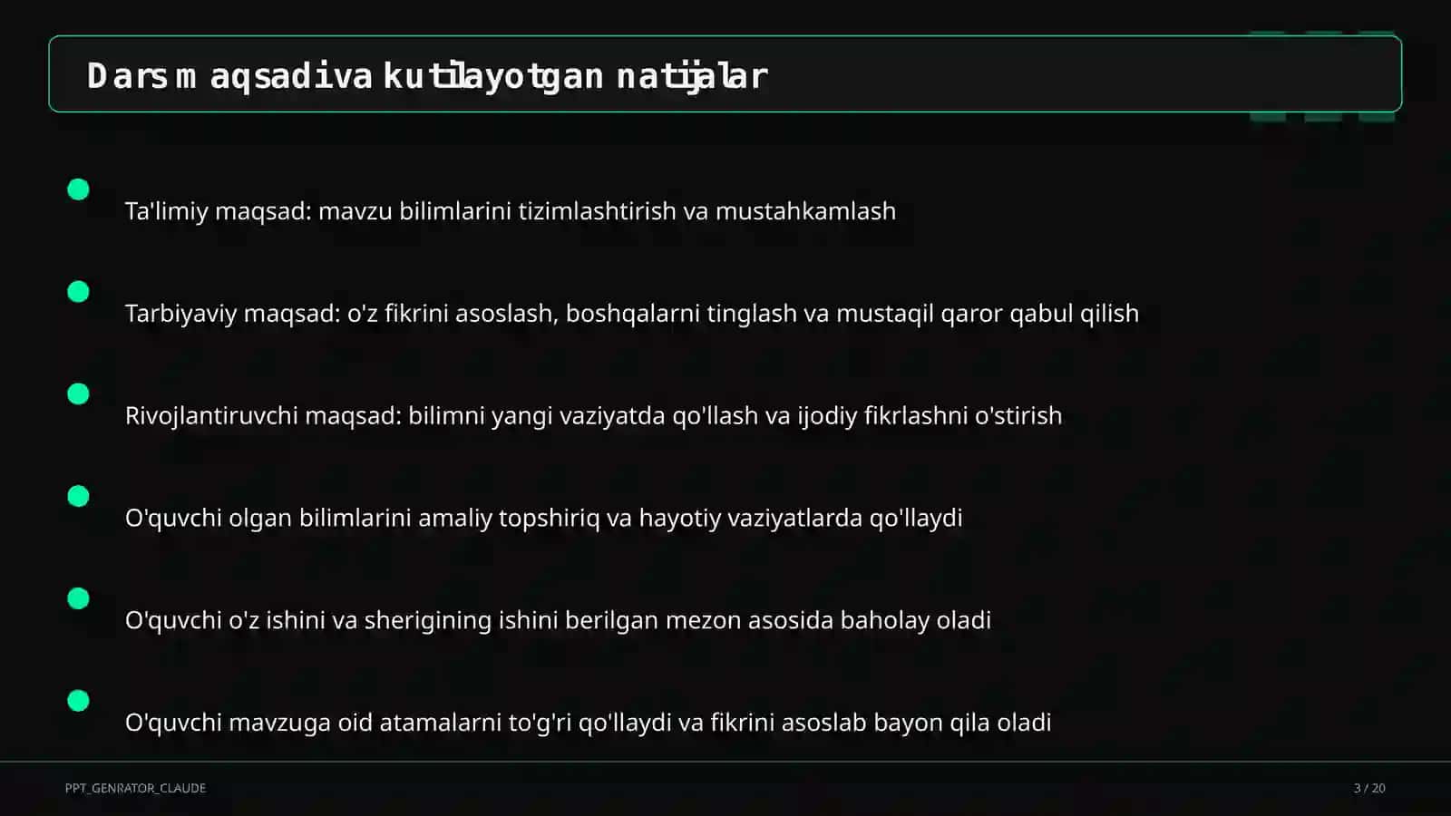 Matematika (1–4) — takrorlash darsi uchun 3