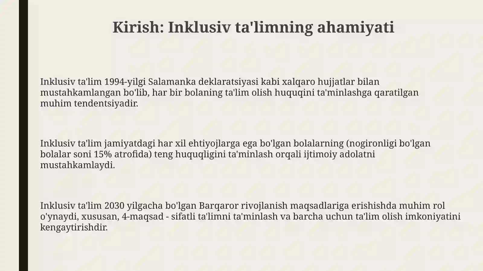 Inklyuziv ta'lim kursining predmeti, maqsadi va vazifalari 3