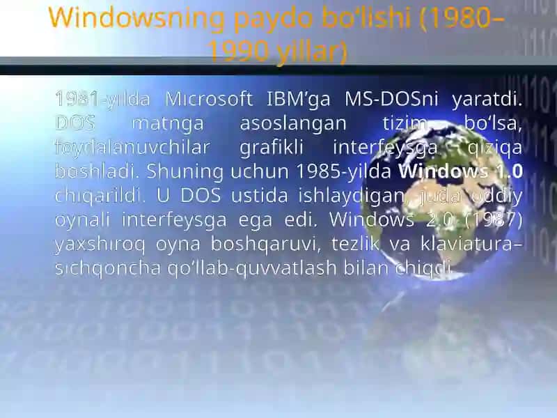 Windows Operatsion Tizimi 3