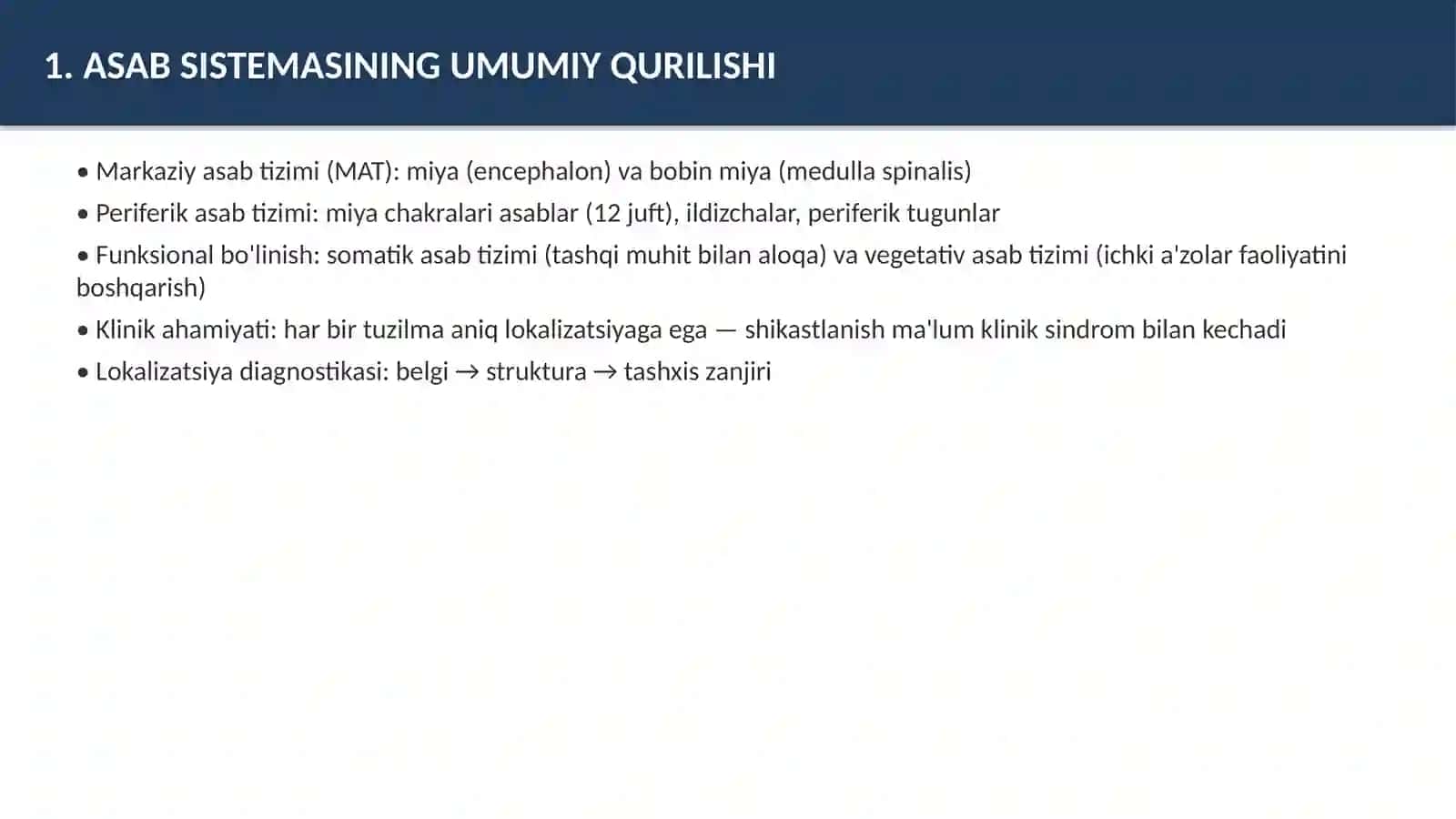 ASAB SISTEMASINING KLINIK ANATOMIYASI 3