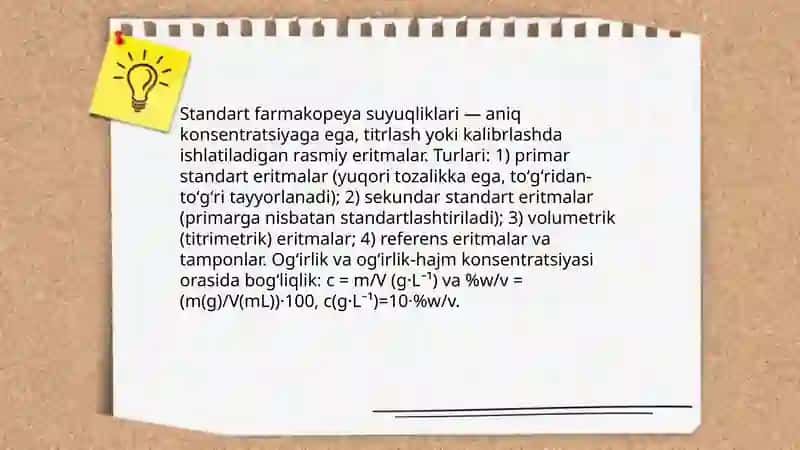 Standart farmakopeya suyuqliklarini tayyorlash 3