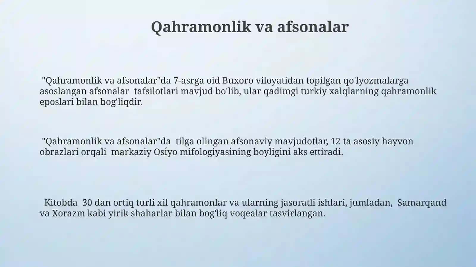 Antikadabiyotda Markaziy Osiyo mavzusiyuzasidant taqdimot tayyorlash 3
