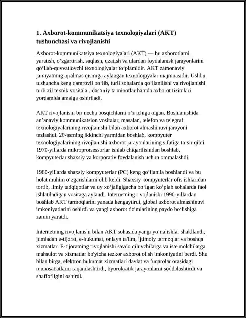 AXBOROT KOMMUNIKATSIYA TEXNOLOGIYALARINI KASBIY FAOLIYATDA QÔLLASH FANIGA 3