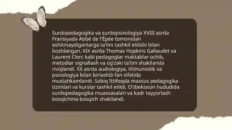 Surdopedagogika va surdopsixologiya fan sifatida Sharifjonova Maftuna MPL-AU-22 3