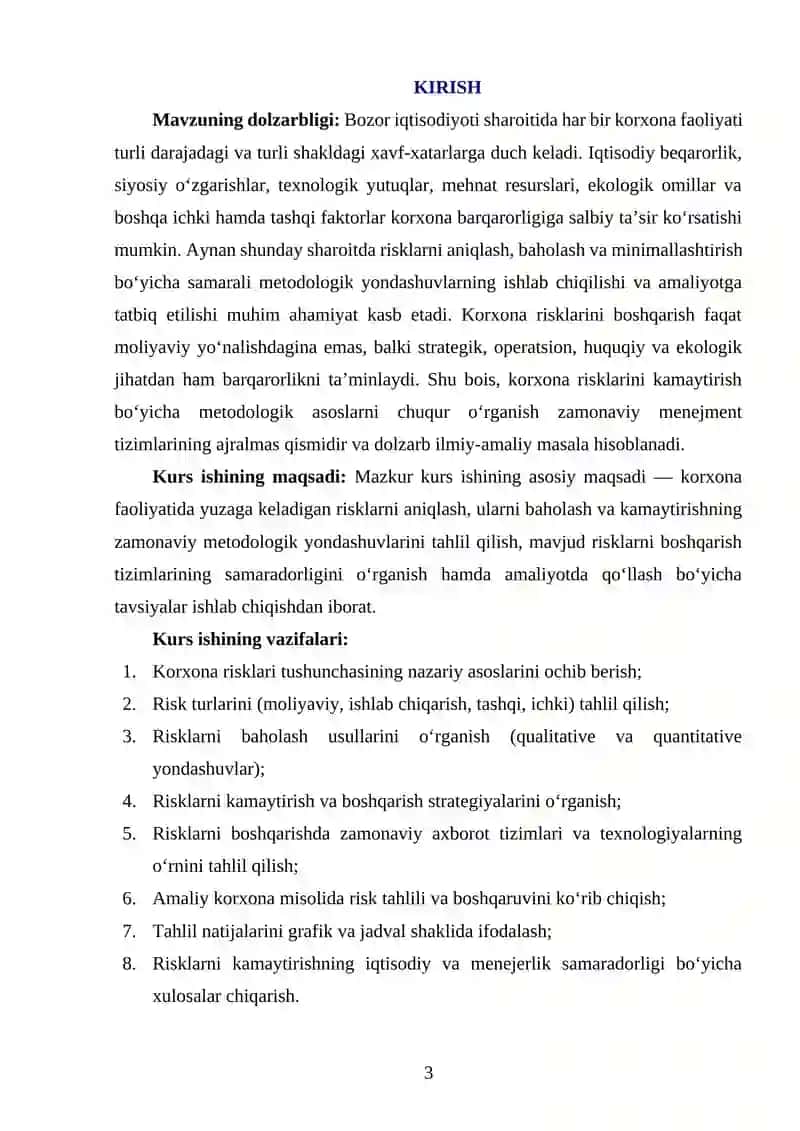 KORXONA RISKLARINI KAMAYTIRISHNING METODOLOGIK ASOSLARI 3