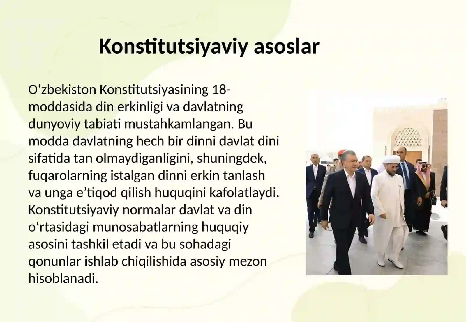 Din va davlat o'rtasidagi munosabatlar (O‘zbekistonda) 3