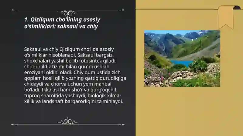 Oʻzbekiston choʻl togʻ va oʻrmonlarida tarqalgan oʻsimlik va hayvonlar 3