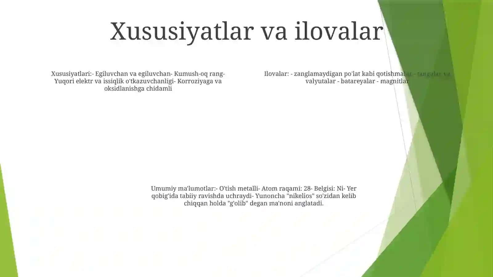 Nikel Haqida Umumiy Malumot 3