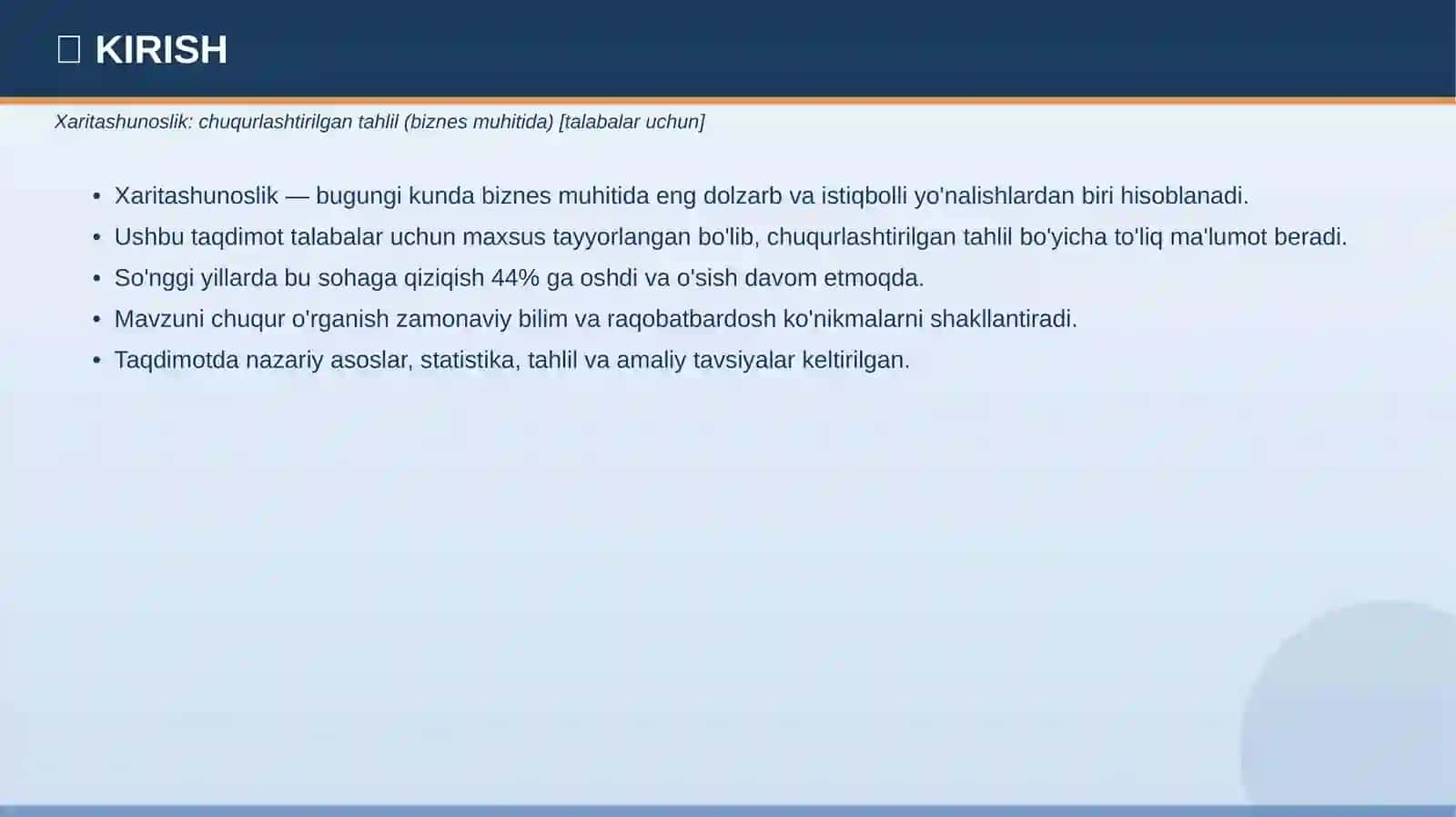 Xaritashunoslik: chuqurlashtirilgan tahlil (biznes muhitida) [talabalar uchun] 3