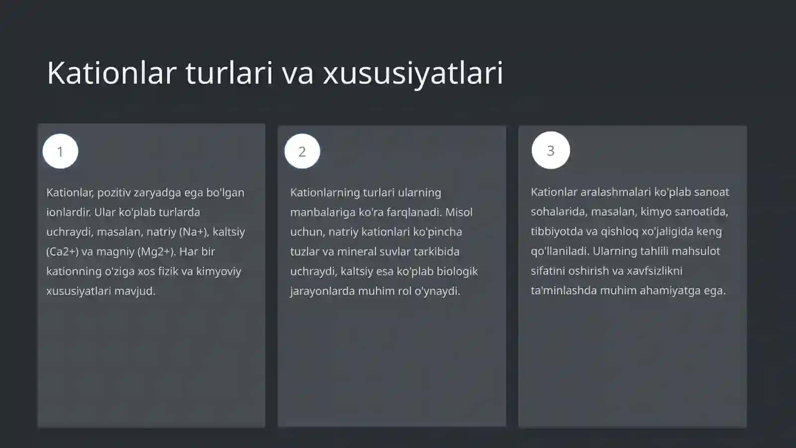 Kationlar aralashmasi analizi 3