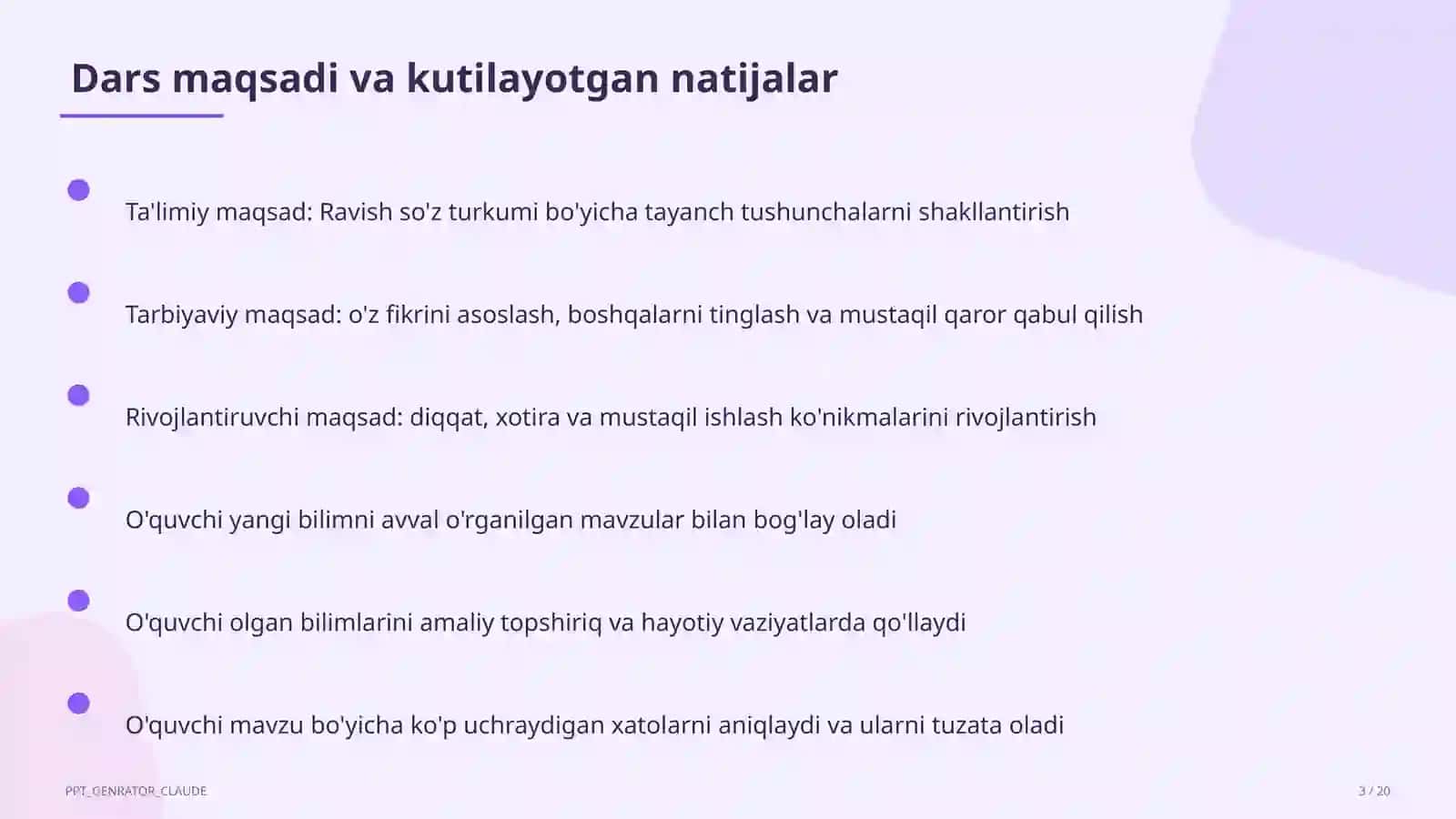 Ravish so'z turkumi (7-sinf) 3