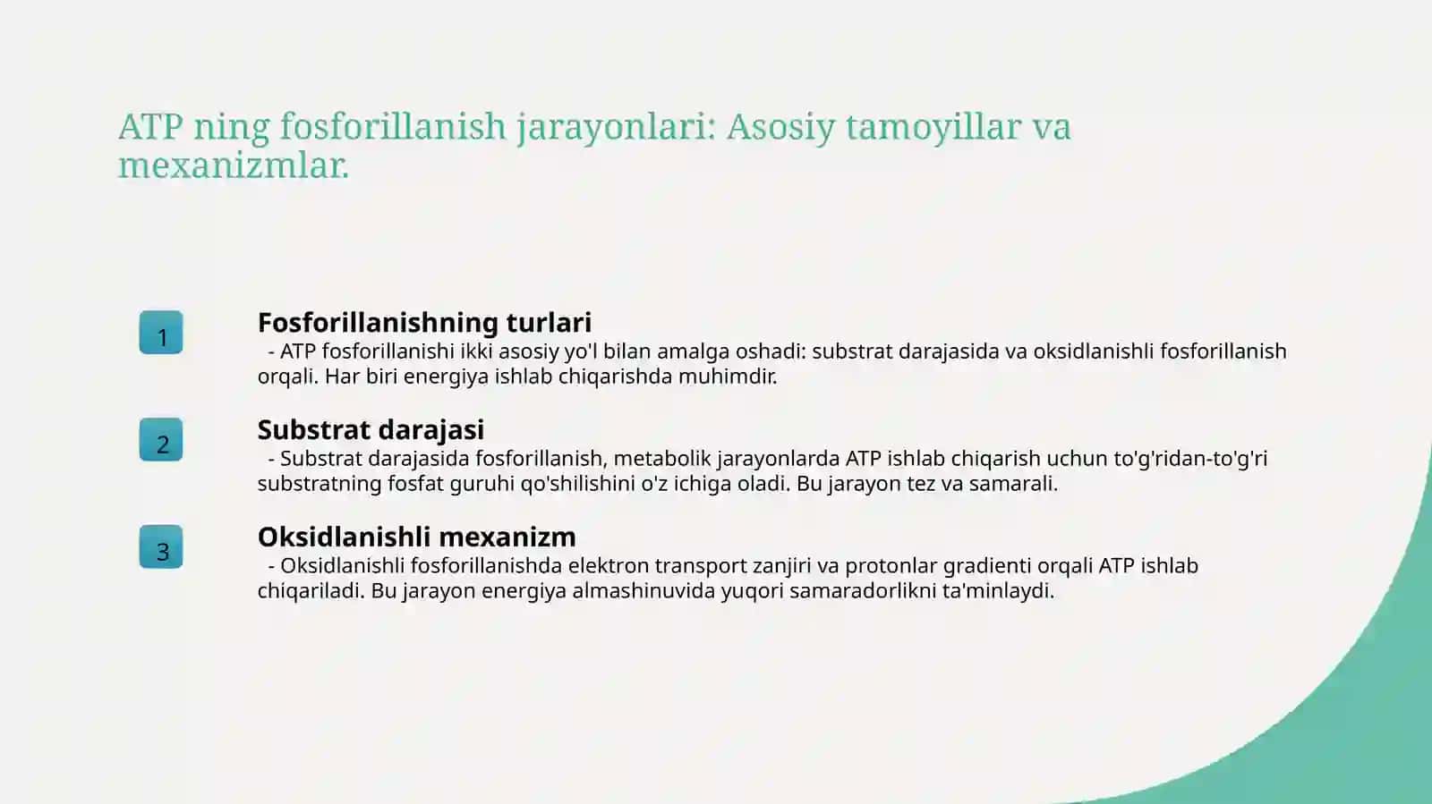 ATP ning fosforillanish jarayonlari 3