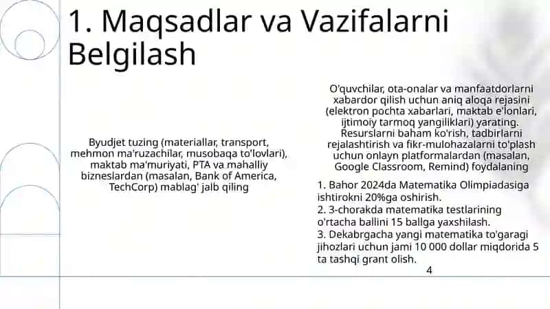 Matematika fanidan sinfda tashqar ishlarni tashkil etishning vazifalar 3