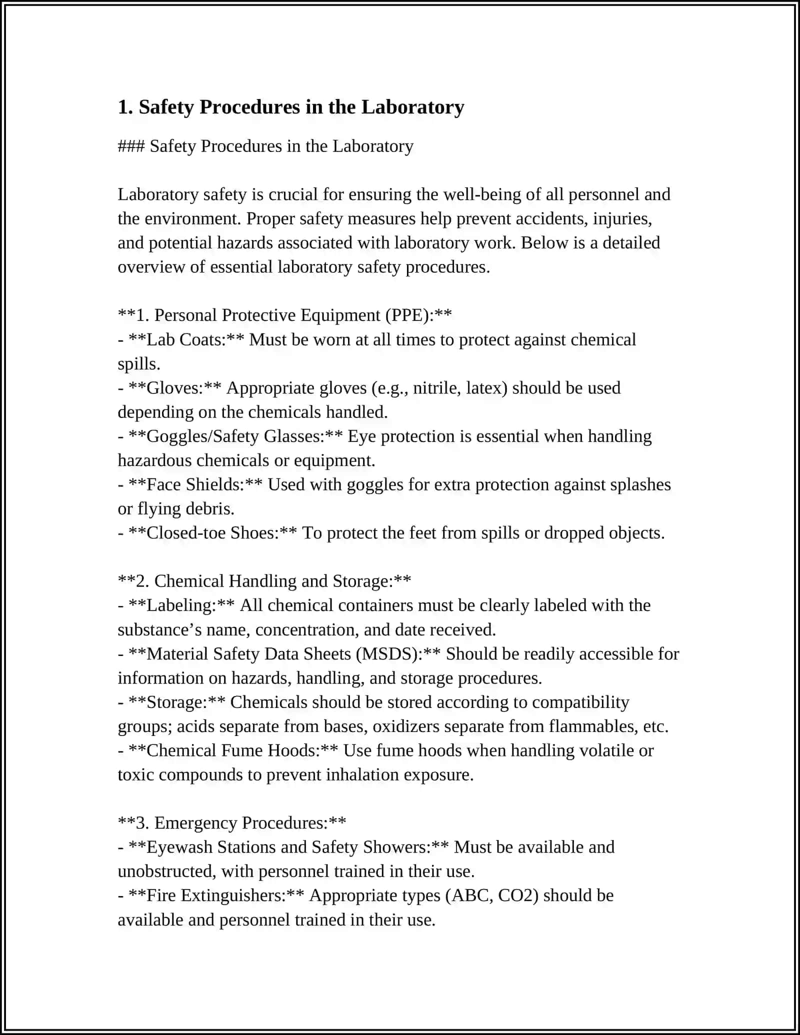 Safety Procedures in the Laboratory 3