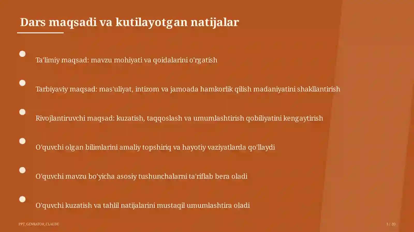 Tasviriy san'at va musiqa (1–7) — ochiq dars uchun 3