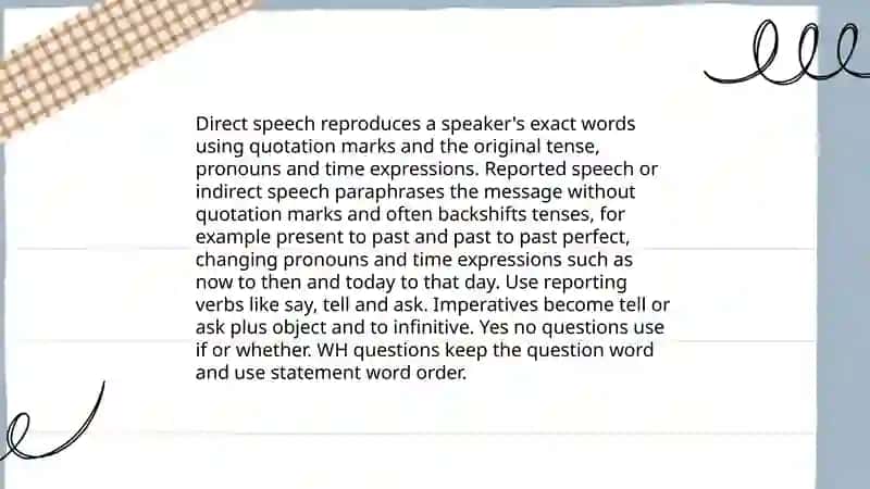 Reported speech 3