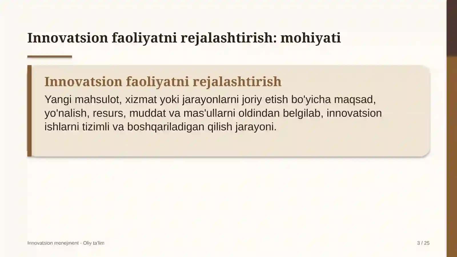 un yorma sanoatida innovatsion faoliyatni rejalashtirish 2983 3