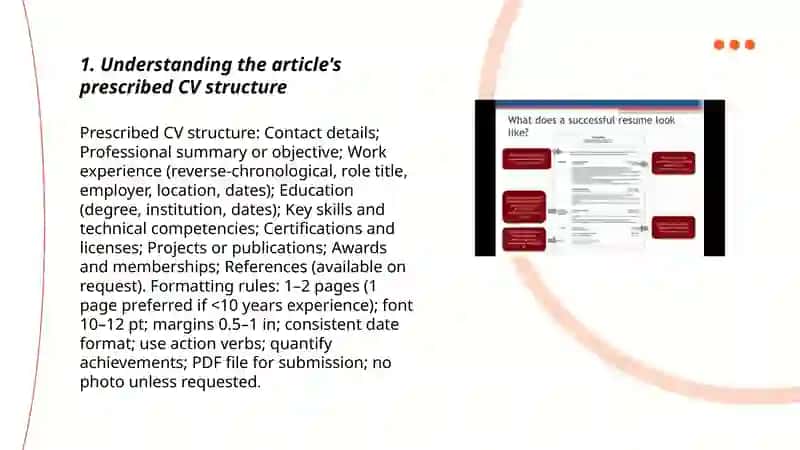 CV Structure and Format Guidelines 3