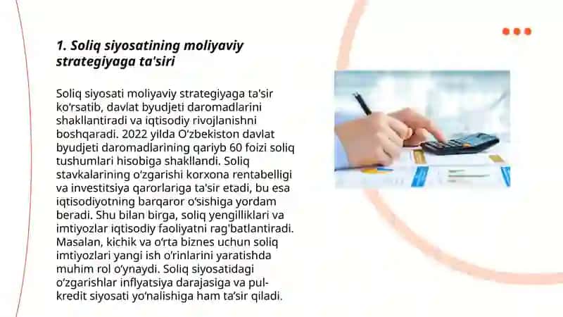 Soliq siyosatining moliyaviy boshqaruvga ta'siri 3