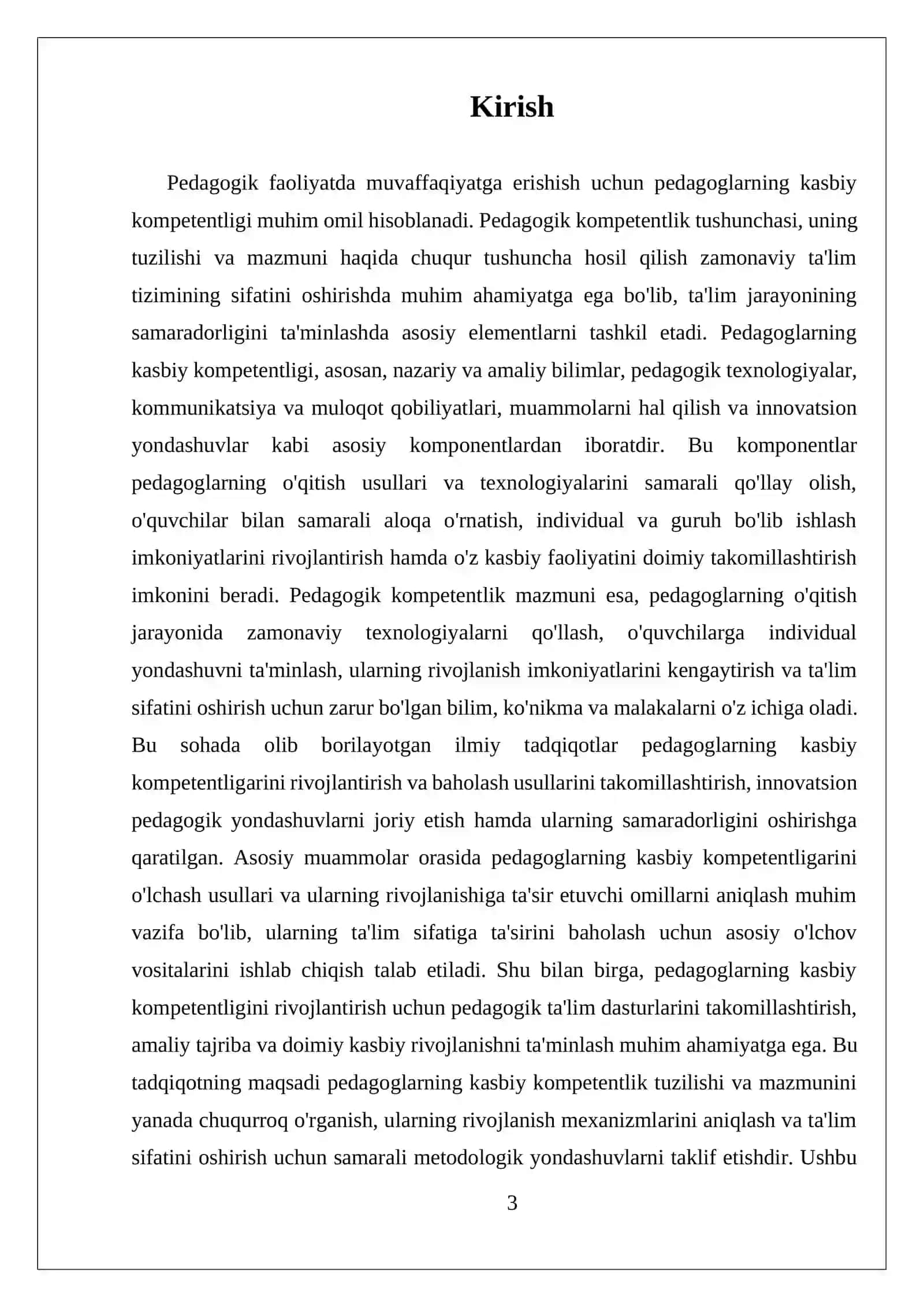 REFERAT PEDAGOGNING KASBIY KOMPETENTLIGINING TUZILISHI VA MAZMUNI 3