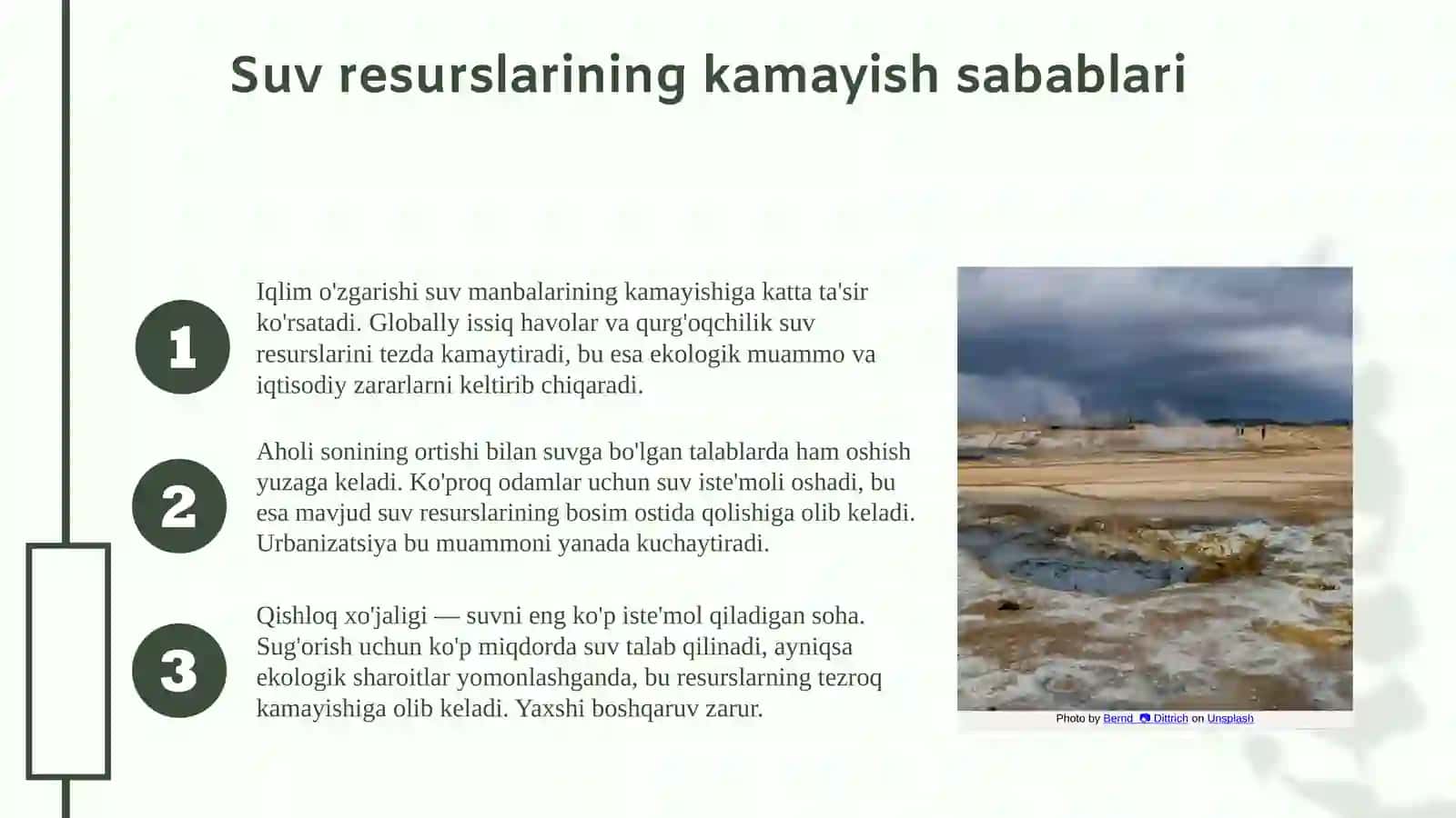 Suv resurslarining kamayishi va ifloslanishining oldini olish 3
