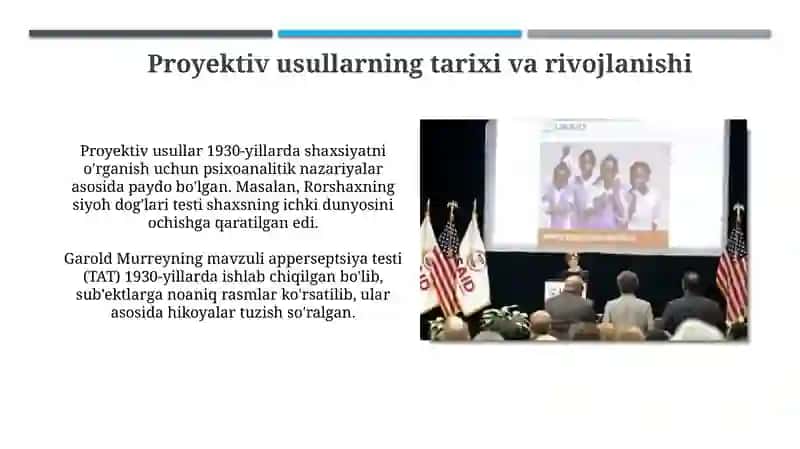 Proyektiv usullarning tarixi va rivojlanishi 3
