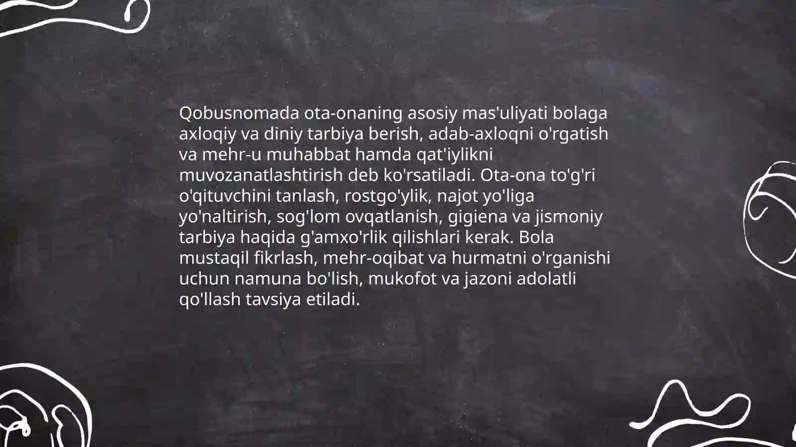 Kaykovusning Qobusnoma asarida bola tarbiyasi haqida 3
