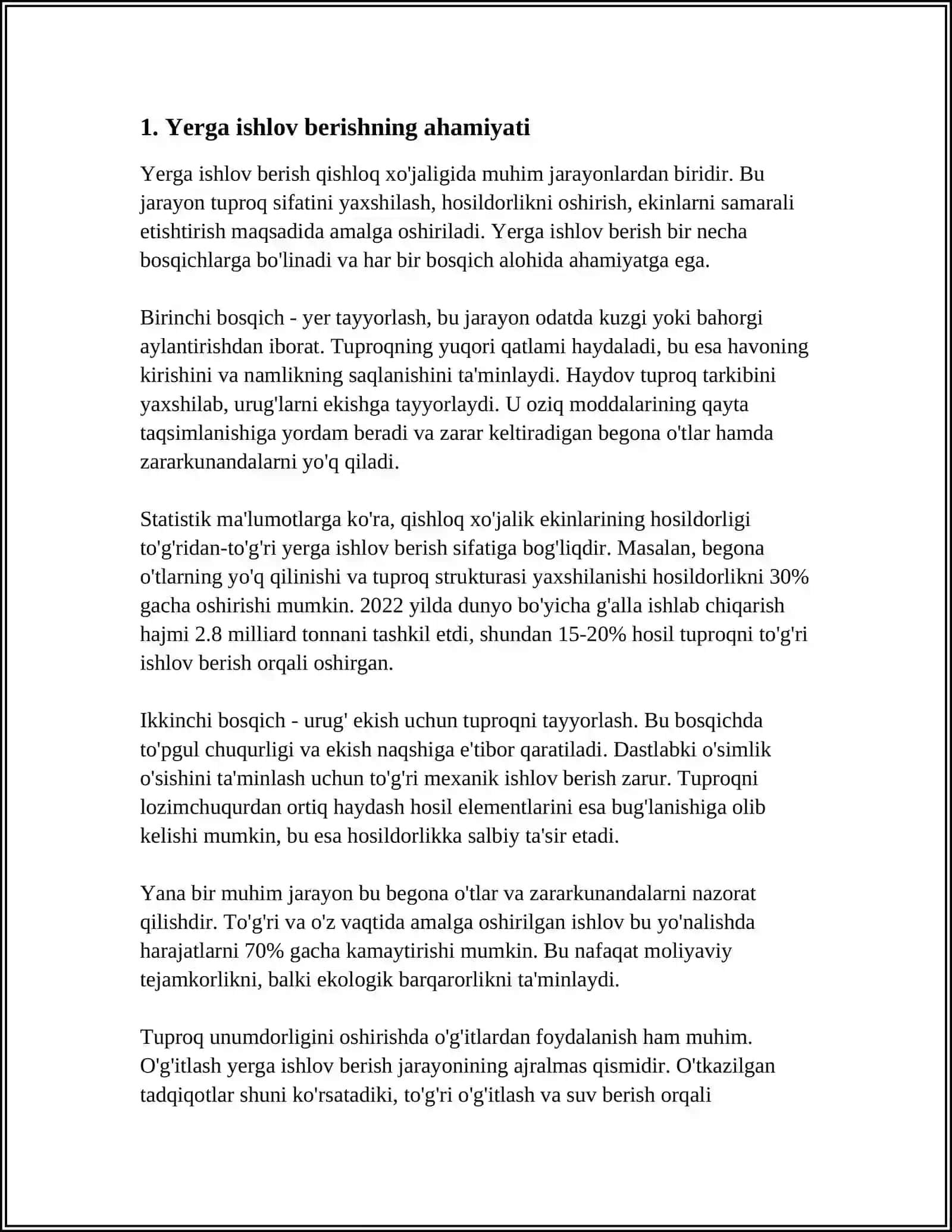 YERGA ISHLOV BERISH, HAYDASH USULLARI, SIFATI,XORIJ TAJRIBASI 3