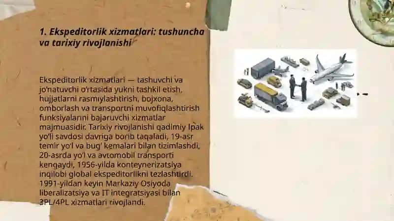 Ekspeditorlik xizmatlari va ularning logistika tizimidagi o‘rni 3