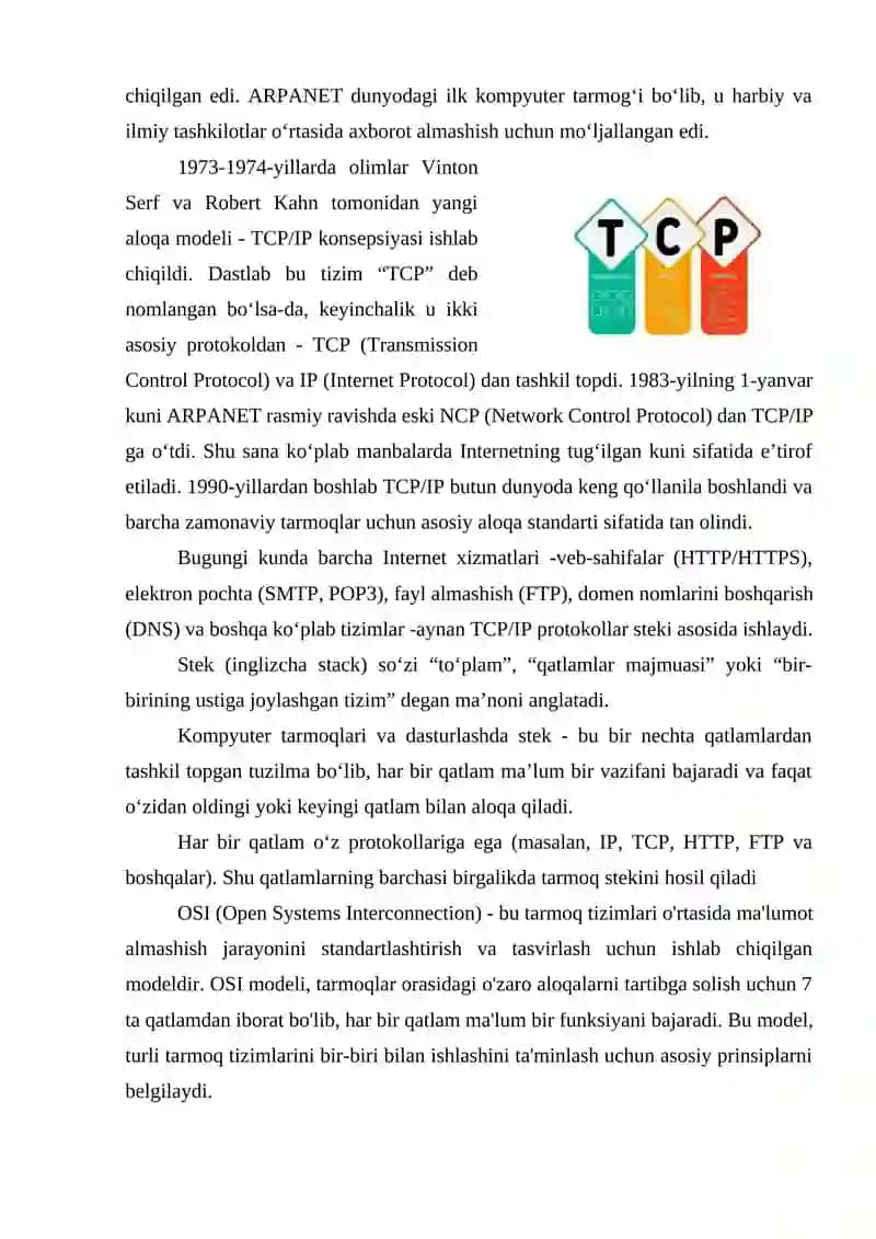 TCP/IP protokollar steki 3