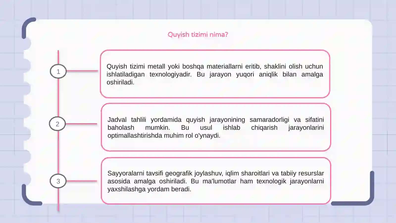 Quyish tizimi va jadvali tahlili sayyoralarni tavsifi 3