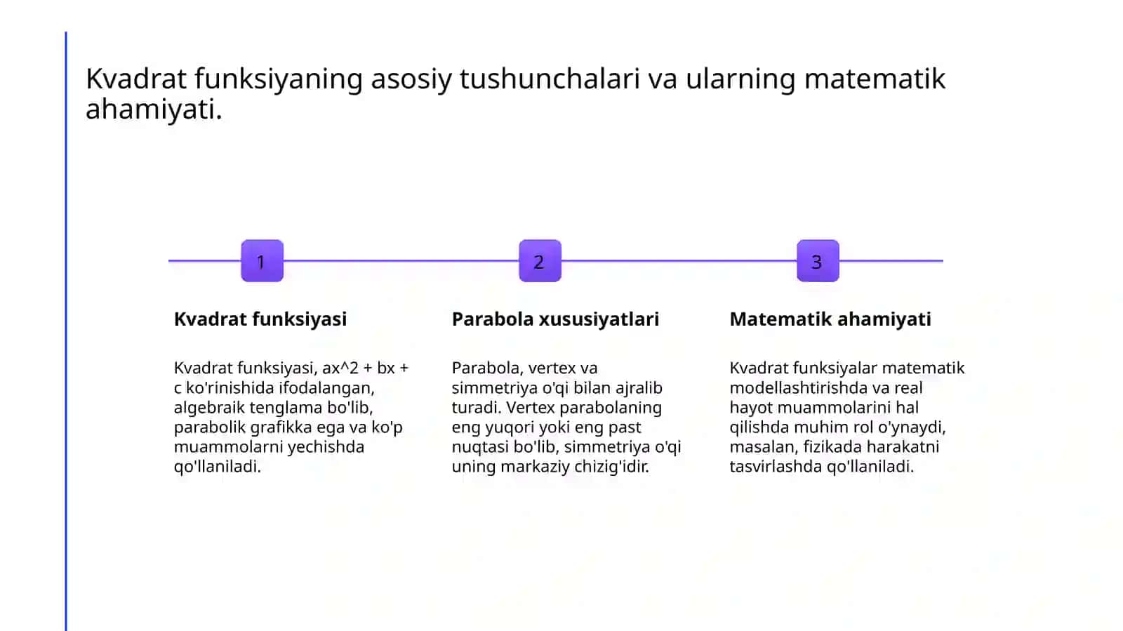 Kvadrat funksiyaning grafigini yasash 3