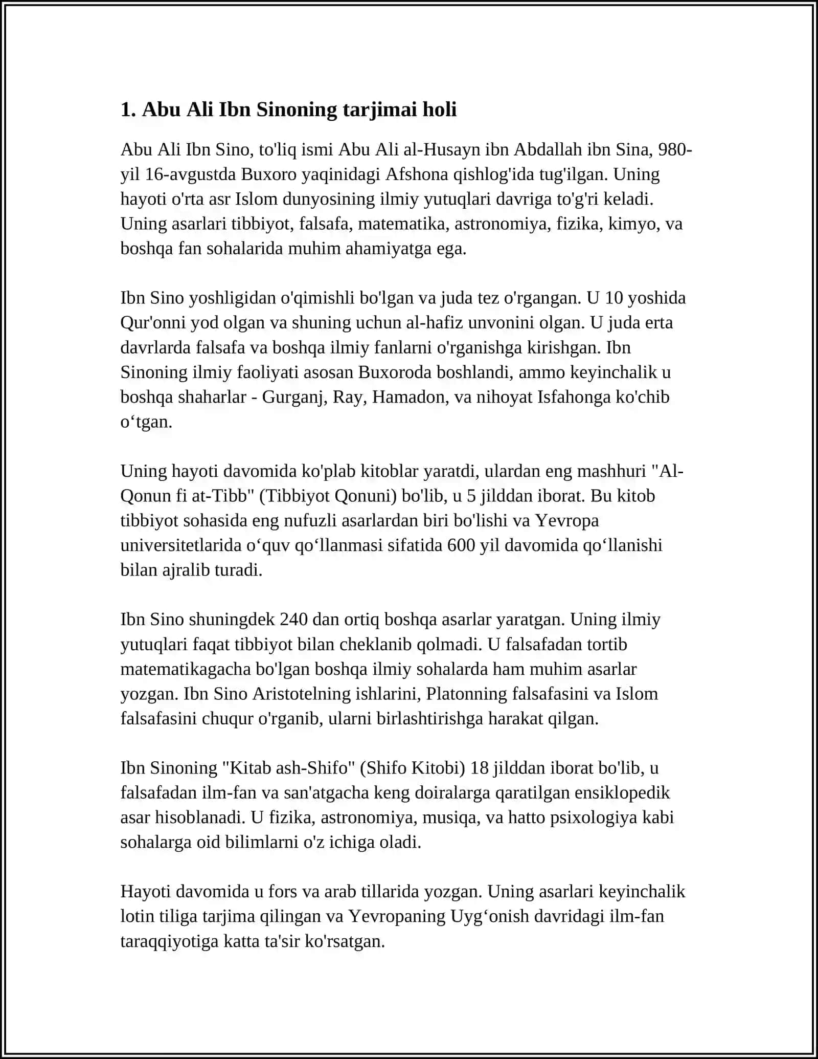 MUSTAQIL ISH Mavzu: ABU ALI IBN SINONI TIB QONUNLARI ASARI HAQIDA 3