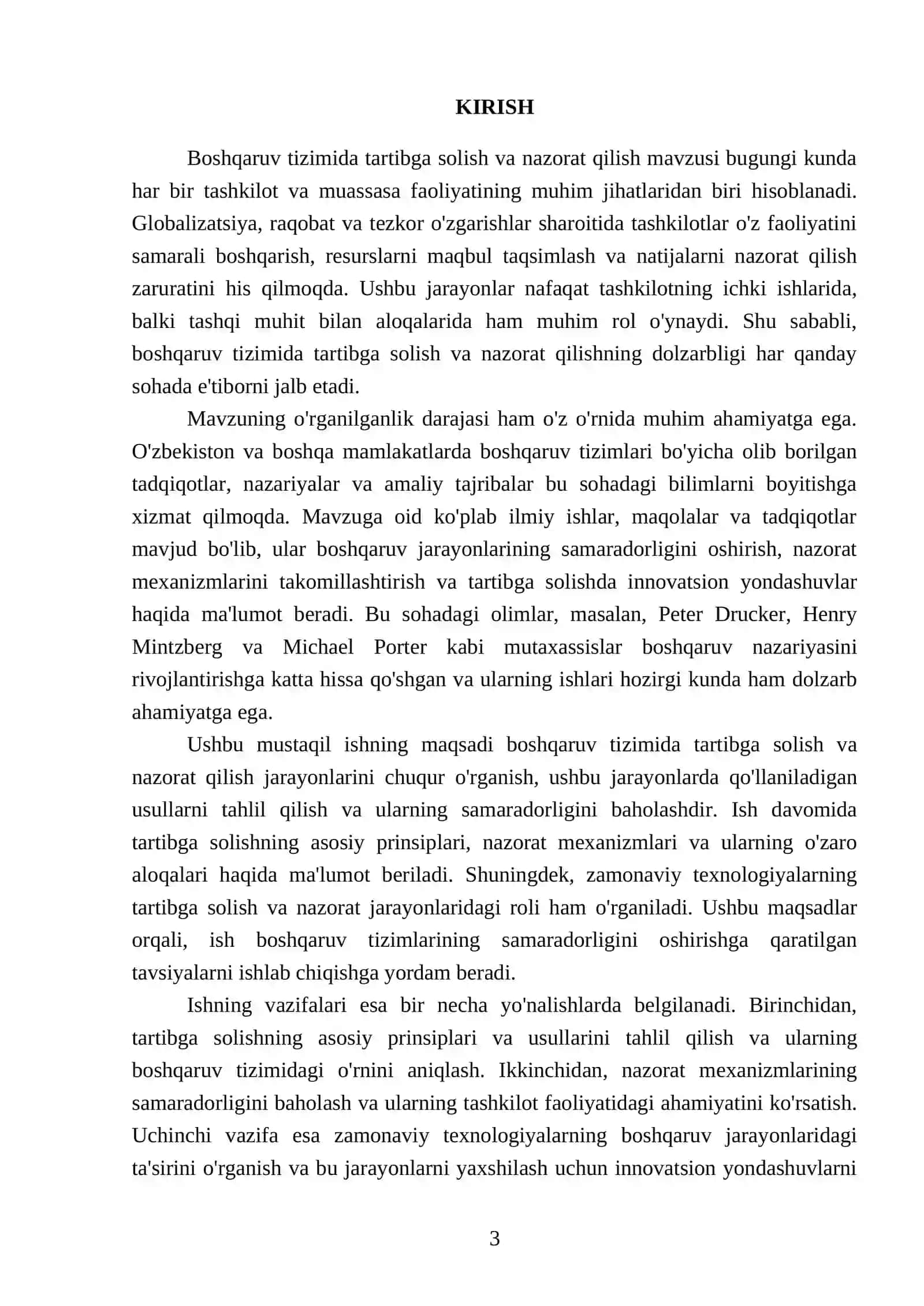 Boshqaruv tizimida tartibga solish va nazorat qilish 3