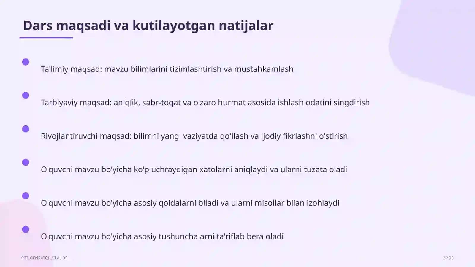 O'qituvchilar uchun: raqamli ta'lim texnologiyalari — takrorlash darsi uchun 3