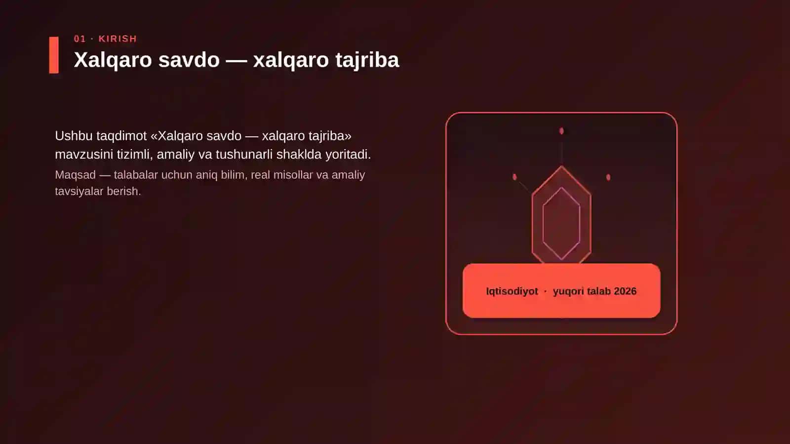 Xalqaro savdo — xalqaro tajriba 3