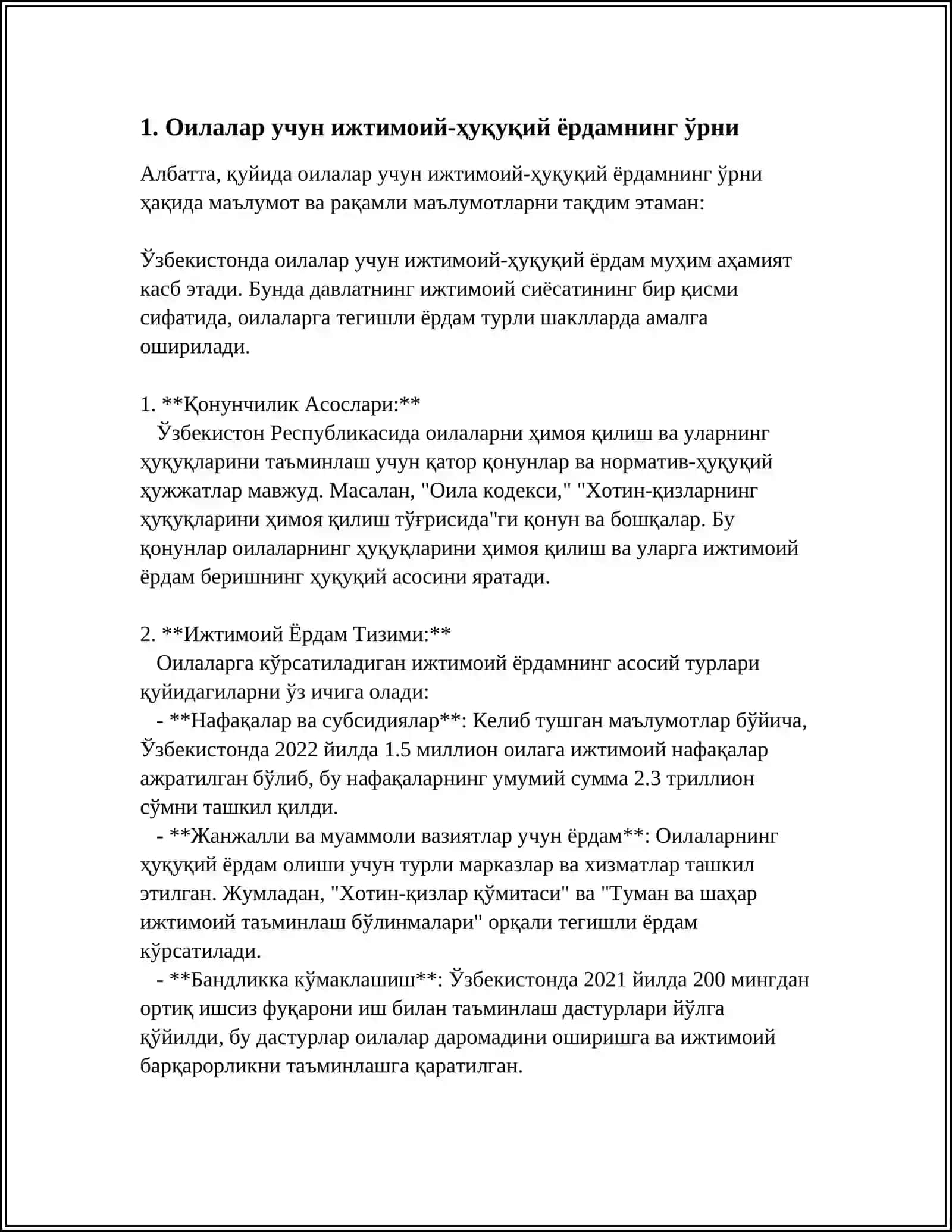 OILALAR VA BOLALARGA IJTIMOIY-HUQUQIY VA PSIXOLOGIK-PEDAGOGIK YORDAM BO'LIMLARI ISHINING AHAMIYATI 3