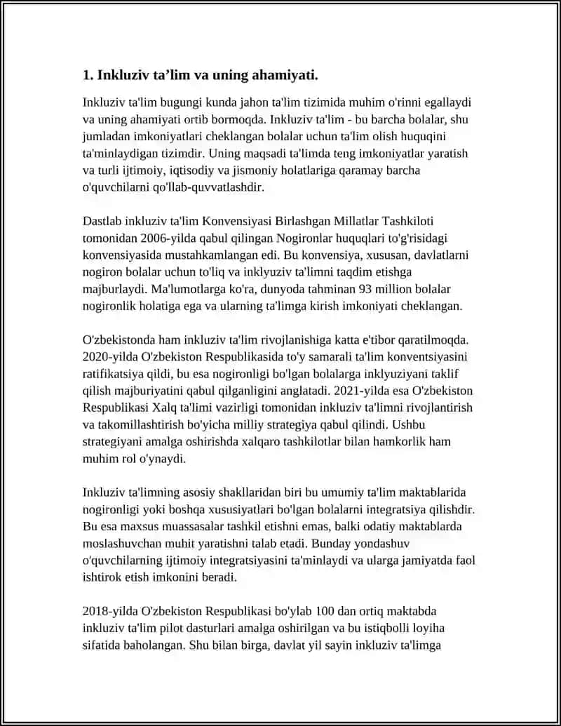 CHET ELDA ALOHIDA TAʼLIM EHTIYOJLARI BOʻLGAN BOLALARNING INKLYIZIV TAʼLIMI 3