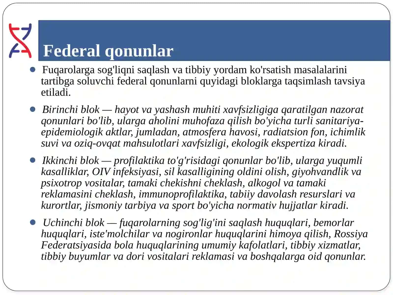 Sog'liqni saqlash sohasidagi qonunchilik asoslari 3